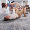 Marfi - 2' X 3' Abstract Area Rug - Silver / Blue - Image 10