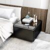 Modern Smart Side Table With Built-In Fridge, Wireless Charging, Temperature Control, Power Socket, USB Ports, Outlet Protection, Induction Light - Black - Image 14