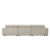 Oversized Corduroy Sectional Sofa, L Shaped Cloud Couch With USB Charging Port, Cup Holder, Deep Seat Sofa Bed With Chaise, Comfy Indoor Furniture - Beige - Image 7