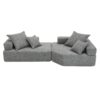 Oversized Modular Sectional Sofa, Luxury Boucle Floor Couch Set, Convertible Sleeper Couch, Spacious Foam-Filled Sofa Bed, 2 Piece Free Combination - Gray - Image 17