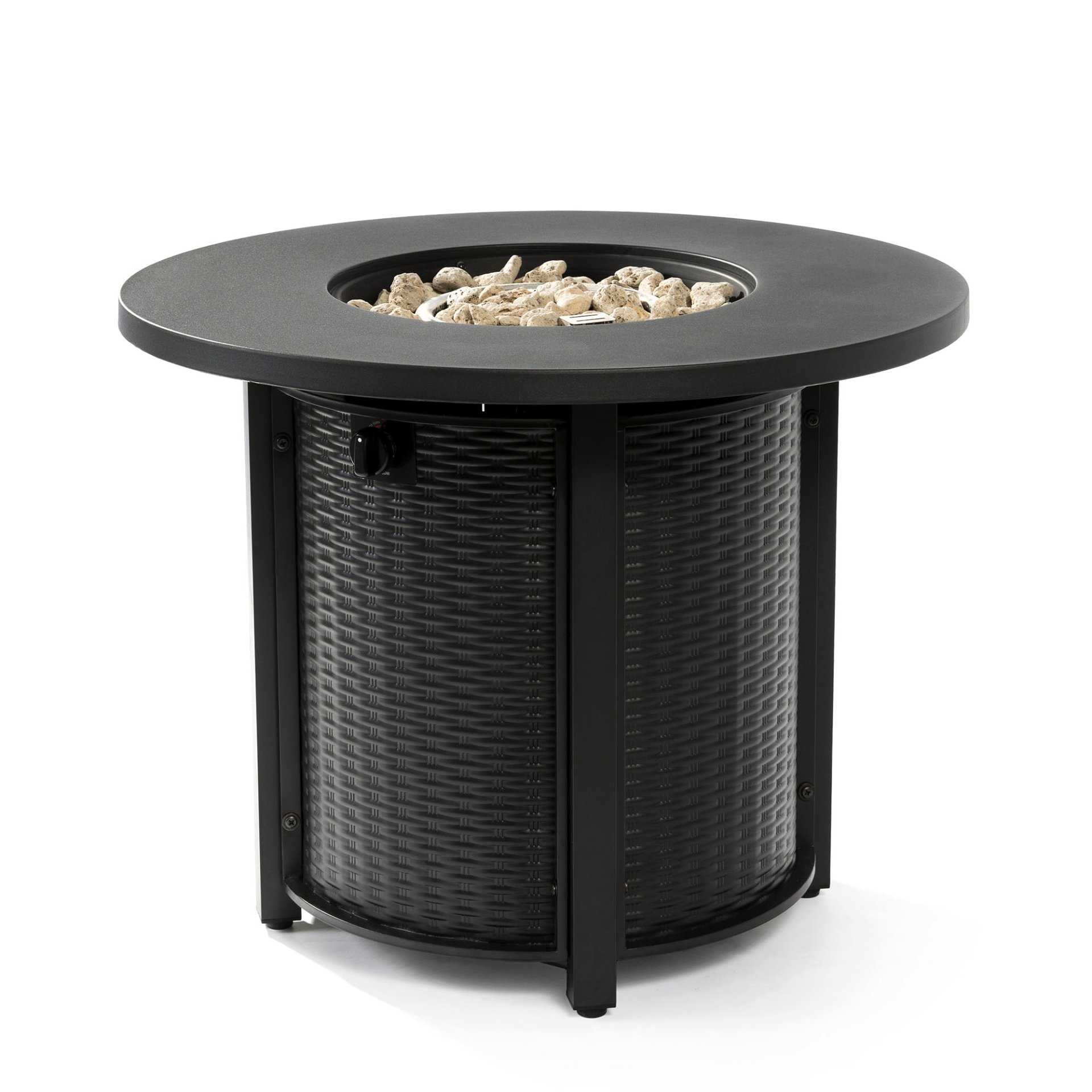 Propane Gas Fire Pit Table, 50000 Btu Round Steel Fire Pit For Outside Patio Deck Garden Courtyard - Black - Image 6