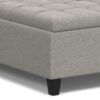 Harrison - Large Square Coffee Table Storage Ottoman - Gray - Image 4