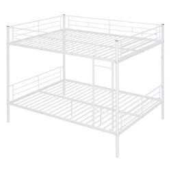 Full Over Full Metal Bunk Bed - White