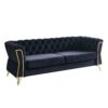 Modern Tufted Velvet Sofa For Living Room - Black - Image 2