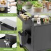 Outdoor Grill Cart With 2 Doors And Patio Furniture Stainless Steel Tabletop - Black / Silver - Image 9