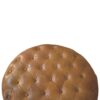 Buffalo - Leather Round Ottoman With Castor Legs - Brown - Image 6