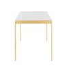 Fuji - Modern / Glam Dining Table - Gold / White Marble Top - Image 2