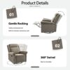 360 Degrees Swivel Recliner Manual Rocking With Adjustable Backrest For Living Room - Light Brown - Image 6