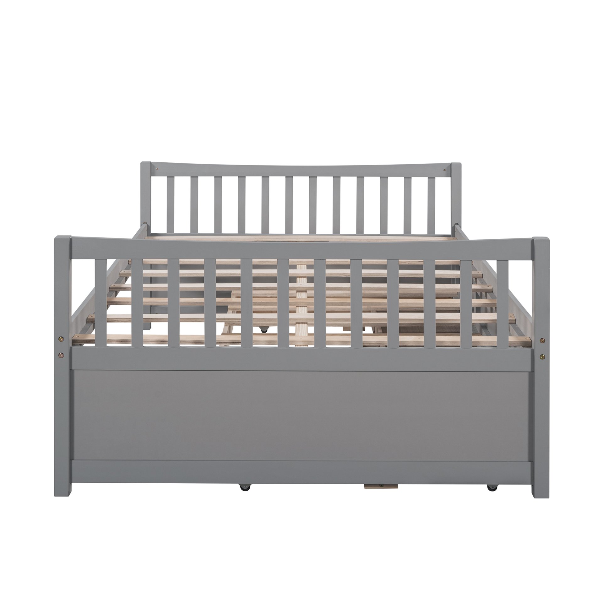 Full Size Daybed With Twin Size Trundle And Drawers - Gray - Image 9