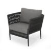 Hanford - Modern Club Chair With Woven Rope Design - Gray - Image 8