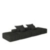 Modern Oversized Modular Sectional Sofa With 2 Ottoman And 2 Seat, Sparkling Chenille Fabric Soft Cushion Sofa With 4 Pillows, 4 Pieces Diy Combination Tufted Sofa, No Assembly Required - Black - Image 20