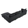 Modern Sectional Cloud Sofa With Console USB Charger Reading Light Cup Holder, Wide Seat 4 Seat Modular Couch Storable Indoor Funiture - Dark Gray - Image 9