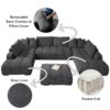 Chosen - Sectional Sofa With Toss Pillows With 2 Chaises With Ottoman - Gray - Image 3