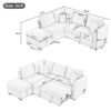 L-Shaped Sectional Pull Out Sofa Bed Sleeper Sofa With Two USB Ports, Two Power Sockets And A Movable Storage Ottoman - Beige - Image 2