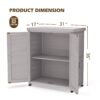 Rustic Cedar Wood Potting Bench With Storage Cabinet And Metal Top For Outdoor Patio - Gray - Image 3