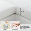 Modern Oversized Sectional Sofa, L-Shaped Luxury Couch Set With 2 Free Pillows, 5 Seat Chenille Indoor Furniture With Chaise - White - Image 19