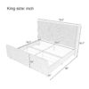 King Size Upholstered Bed Frame With Vertical Stripe Wingback And High Footboard - Cream - Image 3
