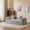 Floor Couch, Compression Sofa, Convertible Floor Sofa Bed & Pillow Back Support Armrest - Light Gray - Image 10