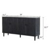 Modern Sideboard Cabinet With Decorative Nailhead Accents, Stylish Storage Solution For Dining, Living Rooms - Black - Image 3
