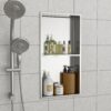 Stainless Steel Shower Niche Double Shelf 13" X 25" For Bathroom Organization - Brushed Nickel - Image 2
