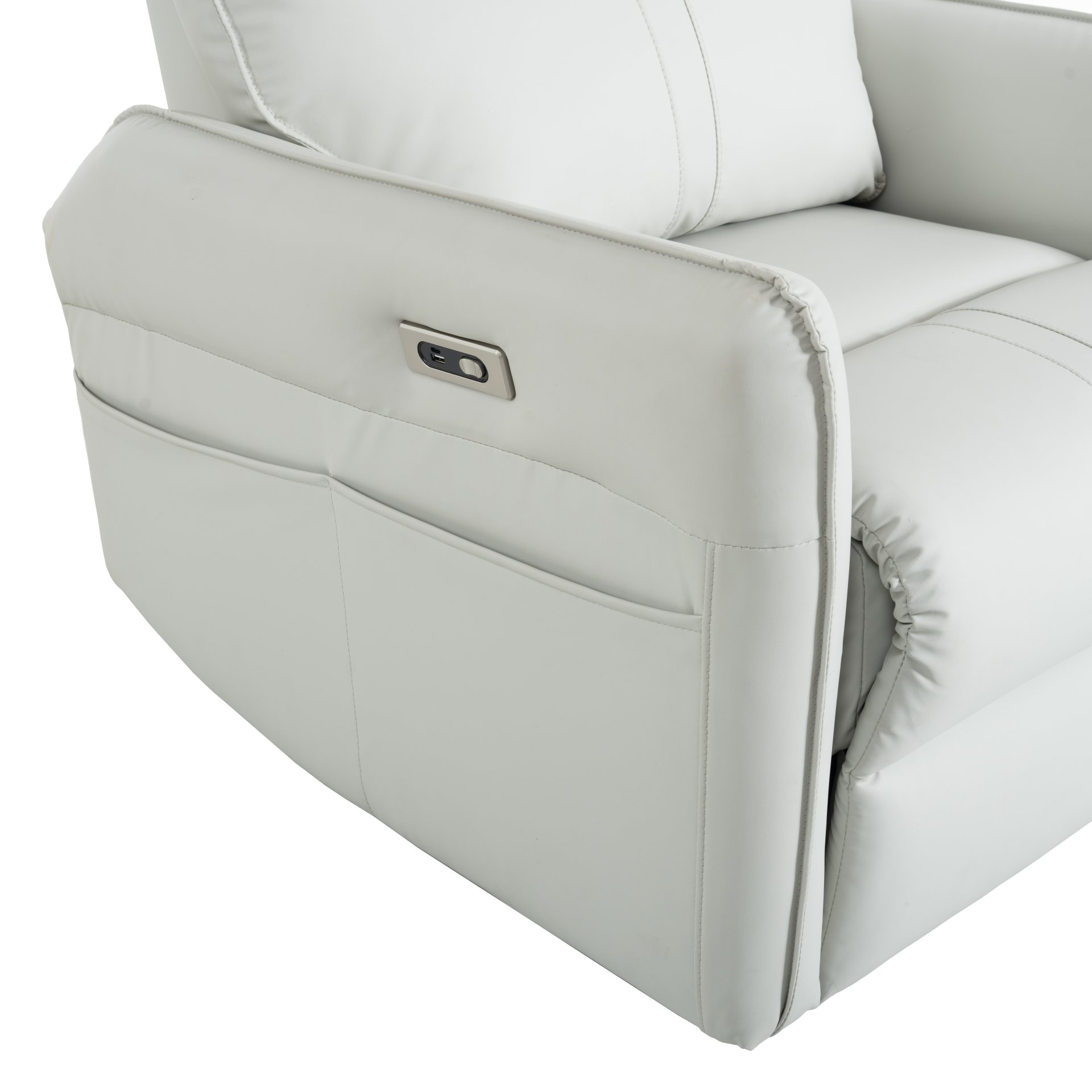 29.92" 270 Power Swivel Rocker Recliner Chair, Electric Glider Reclining Sofa With USB Ports, Power Swivel Glider, Rocking Chair Nursery Recliners For Living Room Bedroom - Light Gray - Image 22