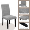 5 Piece Round Dining Table Set, Dining Table And 4 Upholstered Chairs For Dining Room, Kitchen Room, Living Room - White / Gray - Image 7