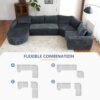 Oversized Modular Sofa Cloud Sectional Sofa Set Upholstered Couches U - Shaped Sofa With Deep Seat For Living Room - Gray - Image 6