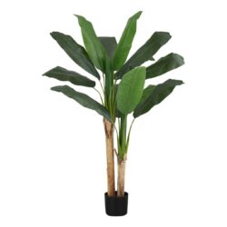 55" Tall, Artificial Plant, Banana Tree, Indoor, Faux, Fake, Floor, Greenery, Potted, Real Touch, Decorative - Green / Black