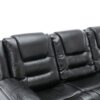 3 Seater Home Theater Recliner Manual Recliner Chair With Two Built-In Cup Holders For Living Room - Black - Image 26