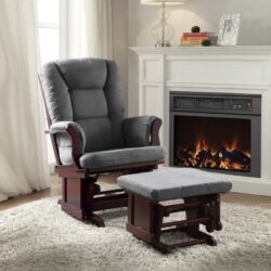 Adeliza - Microfiber Glider Chair With Ottoman - Gray
