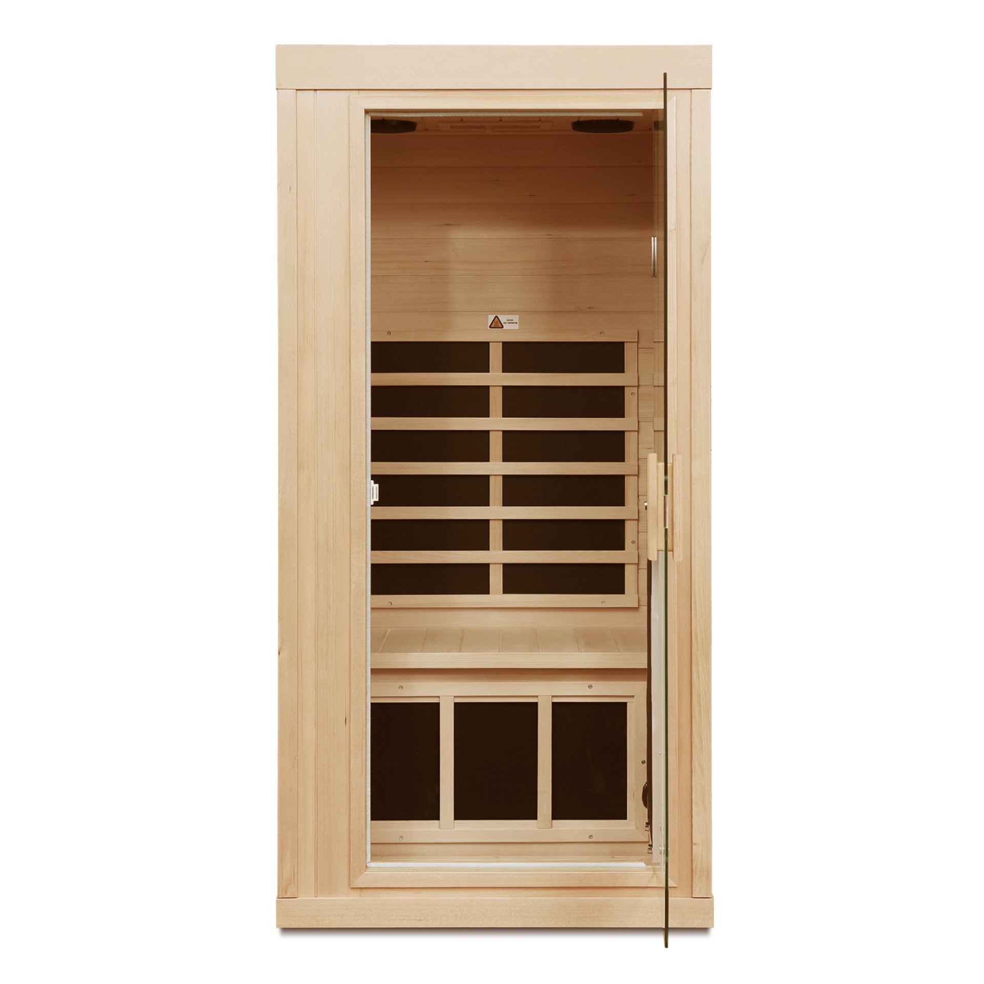 1 Person Far Infrared Hemlock Standard Indoor Sauna Room - Natural - Image 4