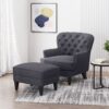 Enchante, Living Room Set With Tufted Back Club Chair And Ottoman - Gray - Image 4