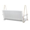 Tambora - Stylish Porch Swing With Acacia Wood And Metal - White - Image 6