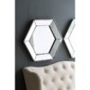 Hexagon Wall Mirror With Traditional, Home Decor Accent Mirror For Living Room, Entryway, Bedroom - Silver - Image 3