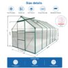 6X12 Ft Polycarbonate Greenhouse Raised Base And Anchor Aluminum Heavy Duty Walk-In Greenhouses For Outdoor Backyard In All Season - Green - Image 3