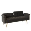 Elegant Sofa Bed With Nail Head Trim And Matching Pillow - Black - Image 10