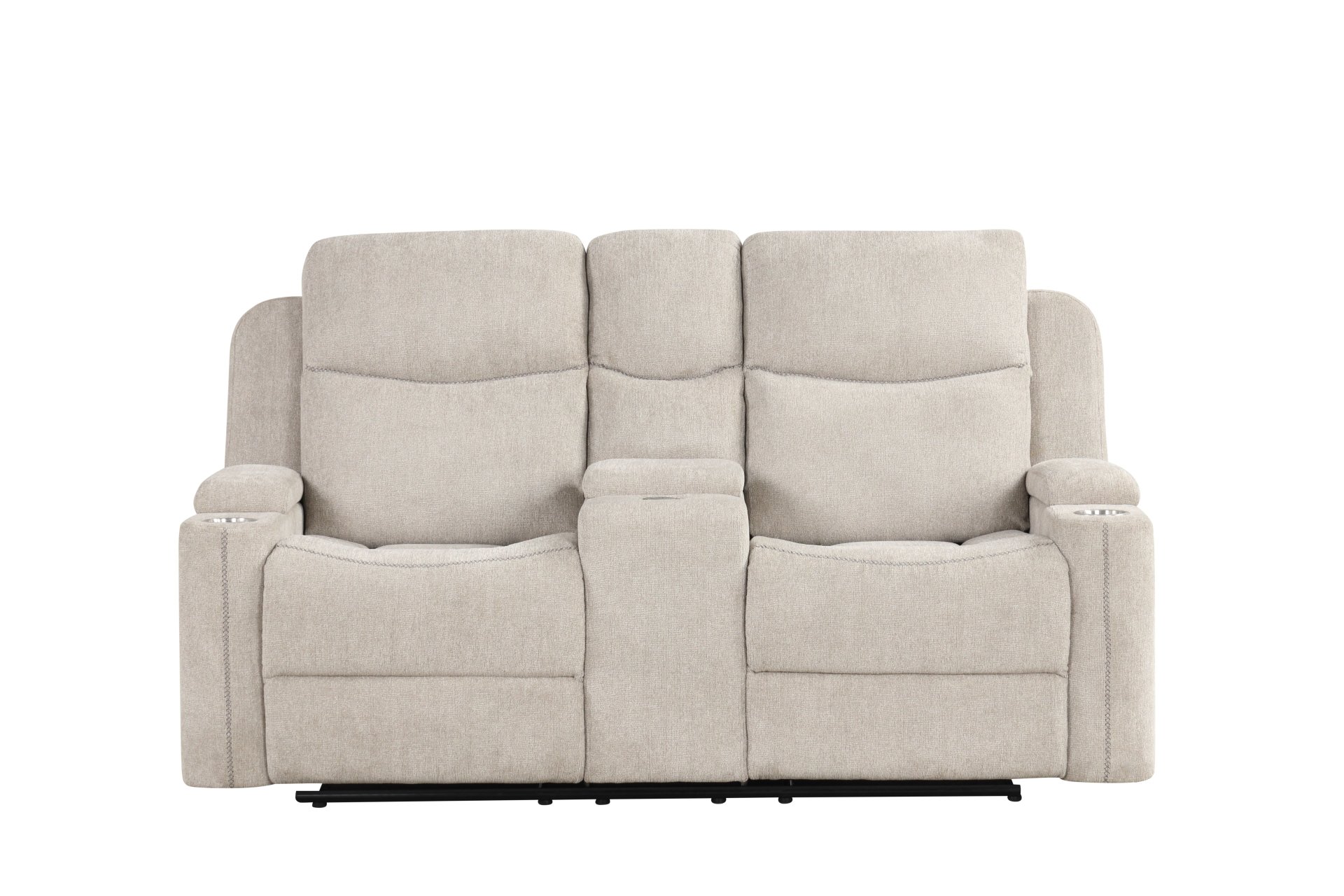 Galya - Motion Loveseat With Console - Light Gray - Image 5