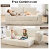 Convertible Loveseat Sofa Bed With Memory Foam & Steel Frame - Beige - Image 5