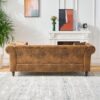 Chesterfield Sofa, High Roll Armrest Sofa, Upholstered Mid Century Modern Couch, 3 Seater Couch - Brown - Image 8