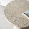 Round Side Table With Pedestal Base - Cream - Image 10