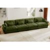 Super Comfort Oversized Modular Velvet Sectional Sofa With Movable Ottoman - Olive Green - Image 2