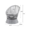 Modern Silver Swivel Wicker Lounge Chair With Xianrattan And Iron Frame, Stylish Round Design - Silver Gray - Image 3