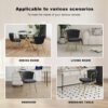 Modern Simple Dark Gray Linen Dining Chair With Plated Metal Legs, (Set of 2) - Gold - Image 11