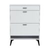 Shoe Cabinet, Shoe Storage Shelves, Metal Leg - White - Image 2