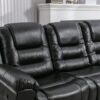 3 Seater Home Theater Recliner Manual Recliner Chair With Two Built-In Cup Holders For Living Room - Black - Image 24