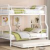 Full Long Over Queen Bunk Bed With Twin Size Trundle - White - Image 13