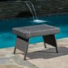 Outdoor Wicker Table With Rectangular Tabletop - Gray - Image 8