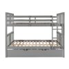 Full Over Full Bunk Bed With Twin Size Trundle And Ladder - Gray - Image 4