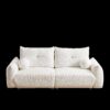 Lamb's Wool 2 Seater Cushion Sofa Comfortable Sofa For Living Room Bedroom And Other Casual Spaces Lamb's Wool Sofa With 2 Cushions And 2 Ball Pillows (Set of 2) - Beige - Image 19