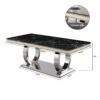 Luxury Modern Dining Table With Faux Marble Top And Dual Circle Base - Black - Image 3